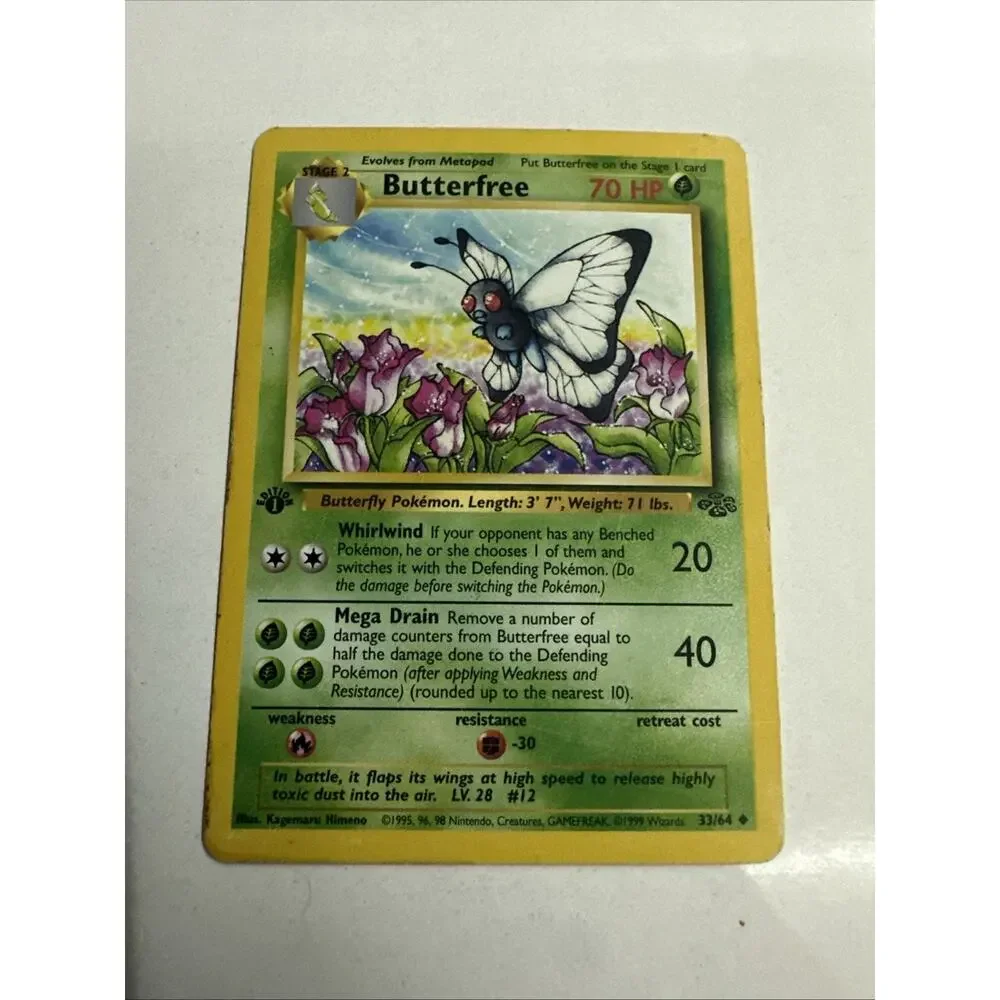 Butterfree Jungle 1st Edition Uncommon Pokemon Card WOTC Kagemaru Himeno MP